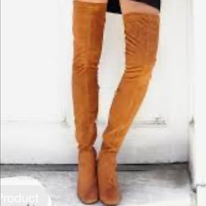 Steve Madden Tava Thigh High Fawn Cognac Boots
